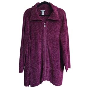 Women's Purple Zip-Up Sweater